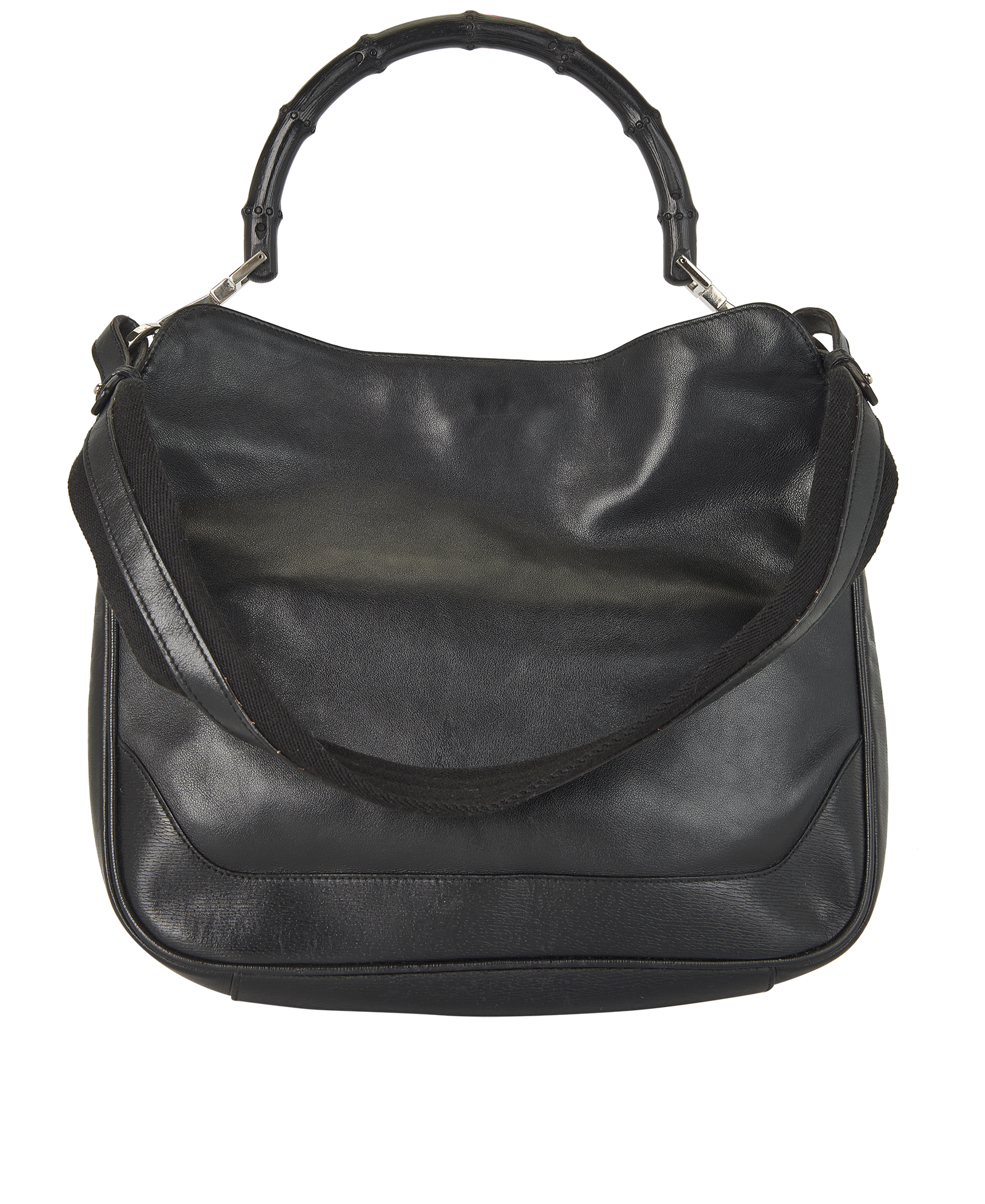 Bamboo 2-Way Tote, &pound;390, Handbags, Black, Leather, Back view